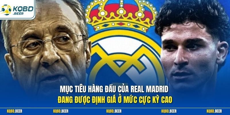 Mục tiêu hàng đầu của Real Madrid đang được định giá ở mức cực kỳ cao 